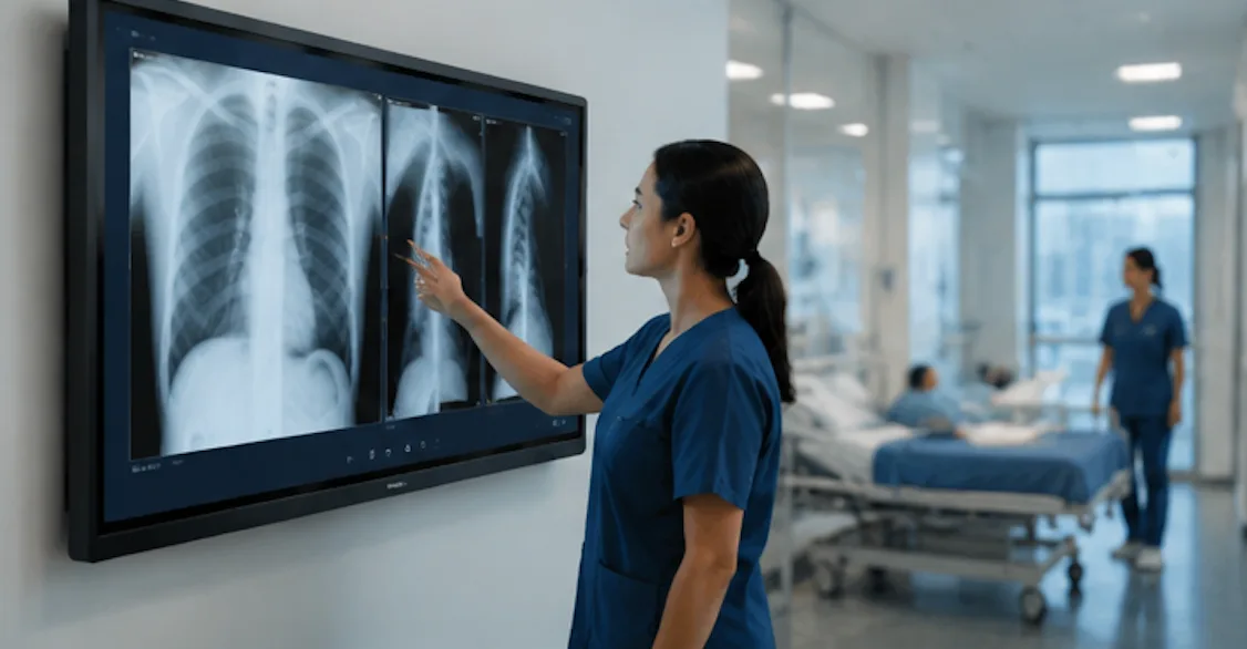 electronic whiteboard for a hospital