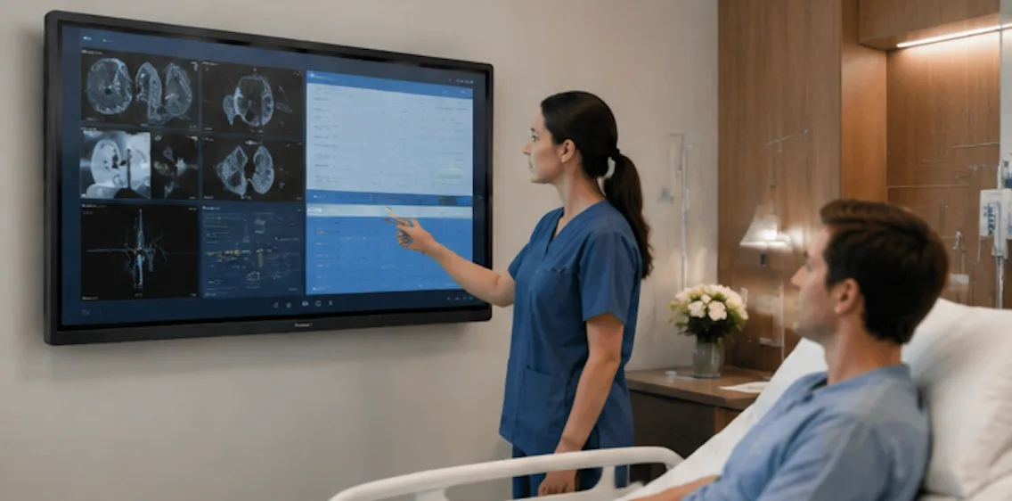 electronic whiteboard for a hospital
